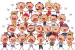 children сhoir singing vector illustration